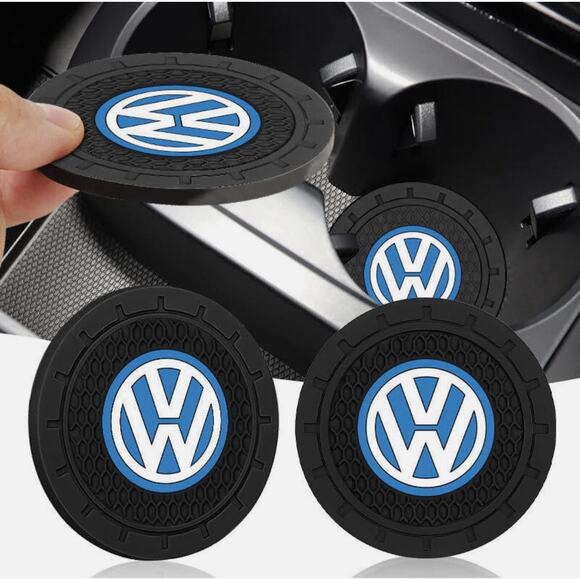 2PCS Volkswagen Car Cup Coaster No-Slip Silicone Water Cup Holder Waterproof Pad - Picture 1 of 7